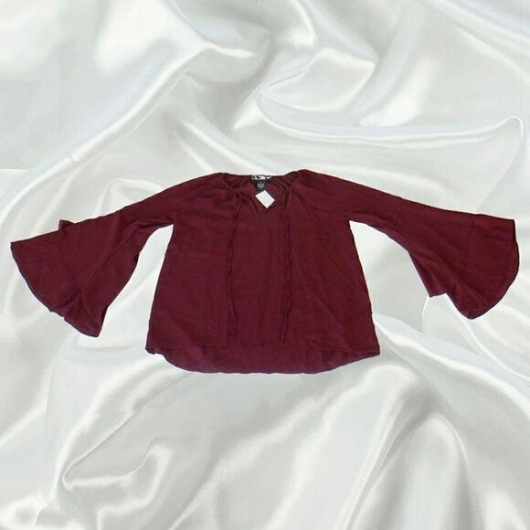 Feminine Maroon butterfly L/S top - Picture 1 of 2